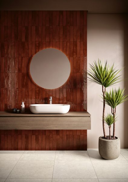 Kech Merlot Brick 30x60 Nat Downtown White 60x60 R